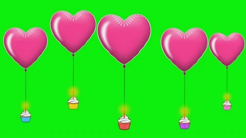 Balloons Isolated Green Screen Floating Stock Footage Video stock 343928091