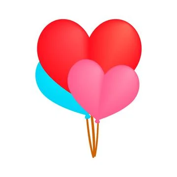 Balloons isometric 3d icon Illustrazione stock