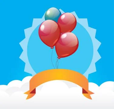 Balloons with label Stock Illustration