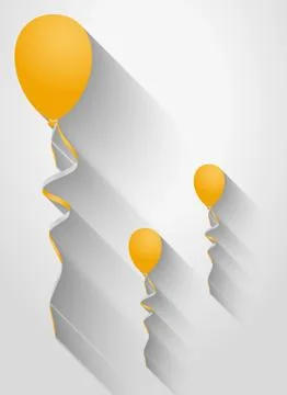 Balloons with long shadow Stock Illustration