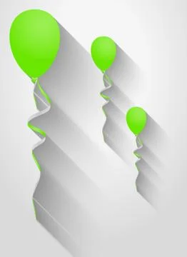 Balloons with long shadow Stock Illustration