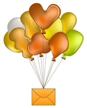 Balloons with mail Stock Illustration