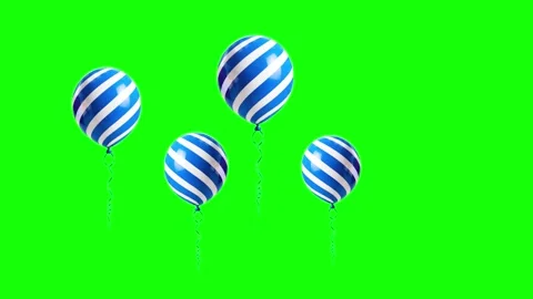 Balloons Motion with Flag Isolated Green Screen Stock Video Vídeo Stock 341334443