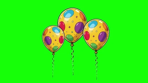 Balloons Motion on Green Screen Chroma Key Background Vídeo Stock 341333664