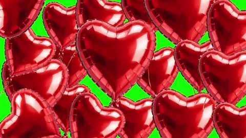 Balloons Motion with Shape on Green Screen Chroma Key Background Vídeo Stock 341333362