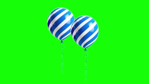 Balloons Moving on Chroma Key for Compositing Stock Footage 341334353
