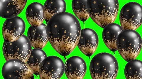 Balloons Moving with Easter - Chroma Key Green Screen Footage Stock Footage 341335026
