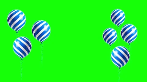 Balloons Moving on Green Screen Chroma Key Background Stock Footage 341334515