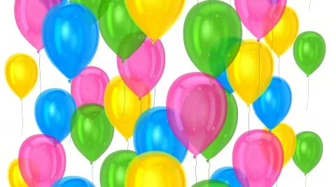 Balloons moving upward on isolated background  Video stock 756659