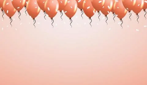 Balloons on orange background Stock Illustration