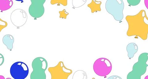 Balloons party decorative frame copy-space 스톡 일러스트