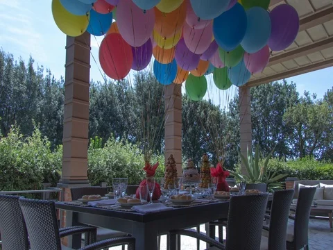 Balloons at the party Stock Footage 75036694