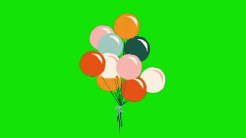 Balloons party on green screen Vídeo Stock 328961914
