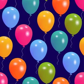 Balloons party seamless pattern Stock Illustration