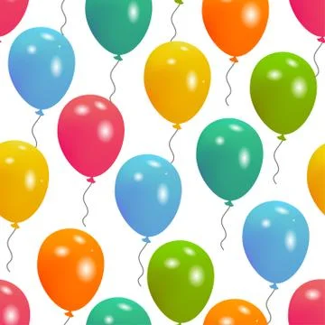 Balloons party seamless pattern Stock Illustration