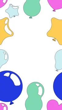 Balloons party vertical frame copy-space 스톡 일러스트