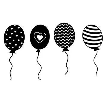 Balloons with a pattern isolated vector illustration on a white background Stock Illustration