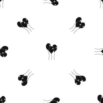 Balloons pattern seamless black Stock Illustration