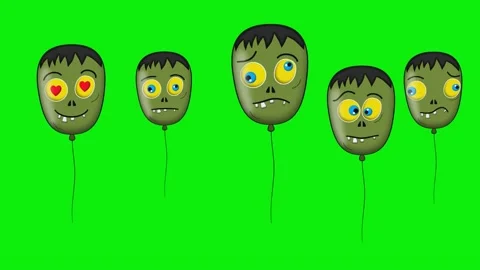 Balloons Professional with Faces Transparent Background Animation 库存影片 342789367