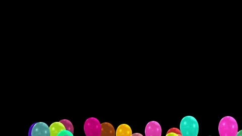 Balloons Rise up Full HD 3d render Stock Footage 72372153