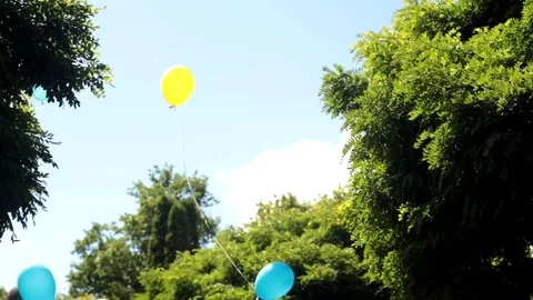 Balloons rise into the sky Video stock 71327510