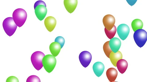 Balloons Rising Loop With Matte Stock-Footage 5186520