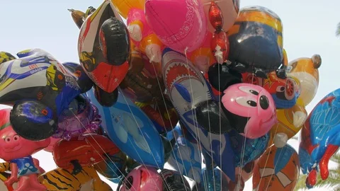 Balloons on Sale in the Park Stock Footage 88158587
