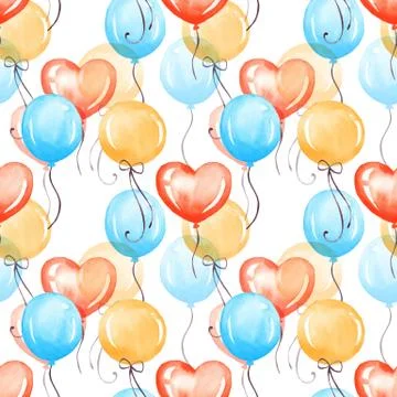 Balloons. Seamless pattern 4 Stock Illustration