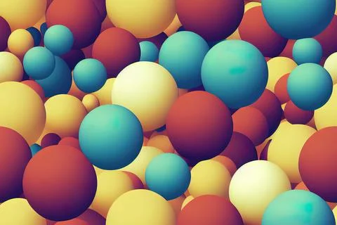 Balloons, seamless pattern bubbles beautiful holiday texture, background. 3d  Stock Illustration