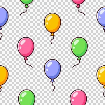 Balloons, seamless pattern in flat style Illustrazione stock