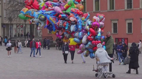 Balloons seller Video stock 151863560