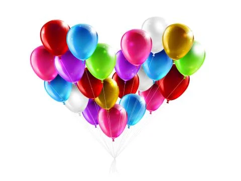 Balloons in the shape of a heart Stock Illustration