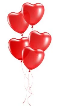 Balloons in the shape of heart Stock Illustration