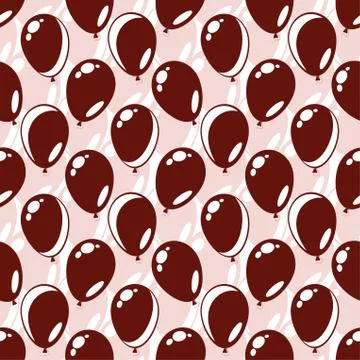 Balloons silhouettes seamless background Stock Illustration
