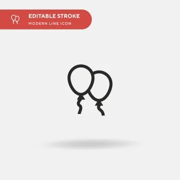 Balloons Simple vector icon. Illustration symbol design template for web mobi Stock Illustration