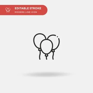 Balloons Simple vector icon. Illustration symbol design template for web mobi Stock Illustration