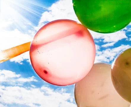 Balloons on the sky background Stock Photos