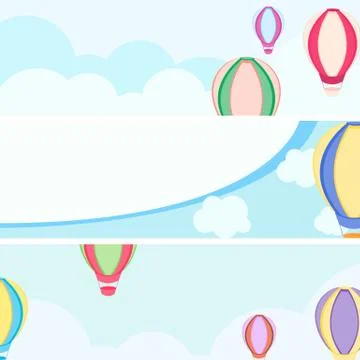 Balloons sky cloud banners background Stock Illustration