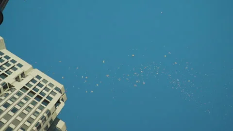 Balloons in sky Stock Footage 254197753