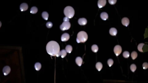 Balloons on the sky in the night Stock Footage 72113593