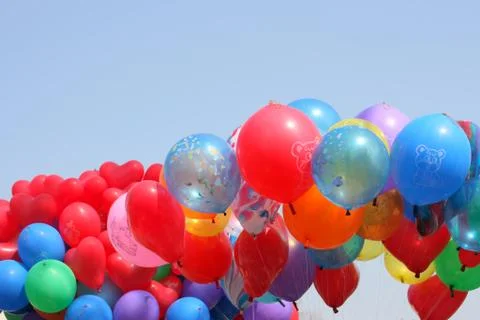 Balloons on sky 库存照片