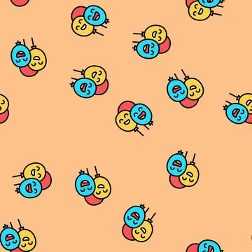 Balloons smile character vector seamless pattern Stock Illustration