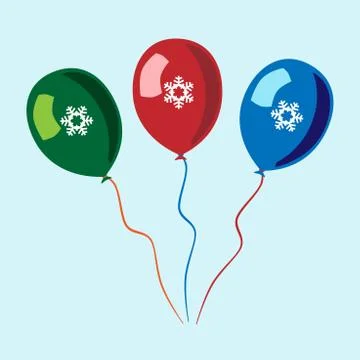 Balloons with snowflakes Stock Illustration