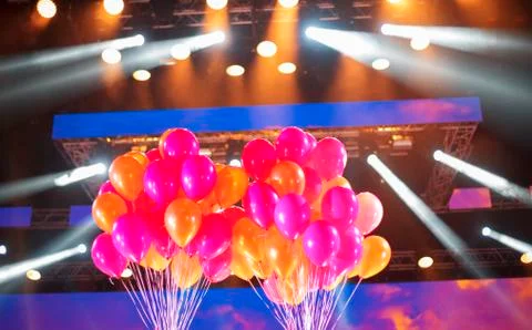 Balloons on stage Stock Photos