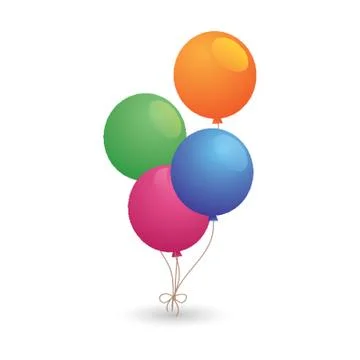 Balloons With Strings Stock Illustration
