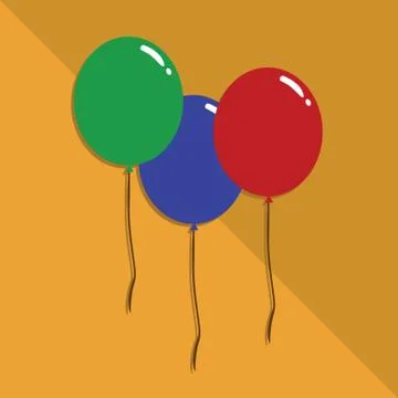 Balloons With Strings 스톡 일러스트