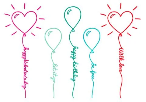 Balloons with text, vector set Stock Illustration