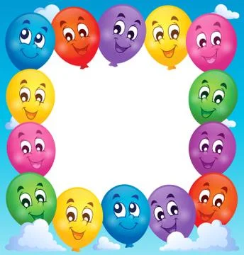 Balloons theme frame - illustration. Stock Illustration