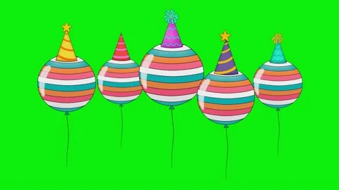Balloons Transparent Background Element Video stock 343928415