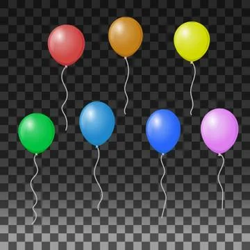 Balloons on a transparent background. Vector illustration for holiday ideas. Stock Illustration